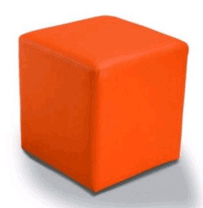 puff quadrado laranja 35cm x 35cm