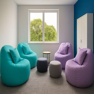 Puff Poltrona Cores Leves PuffStok em tons suaves para decoração aconchegante