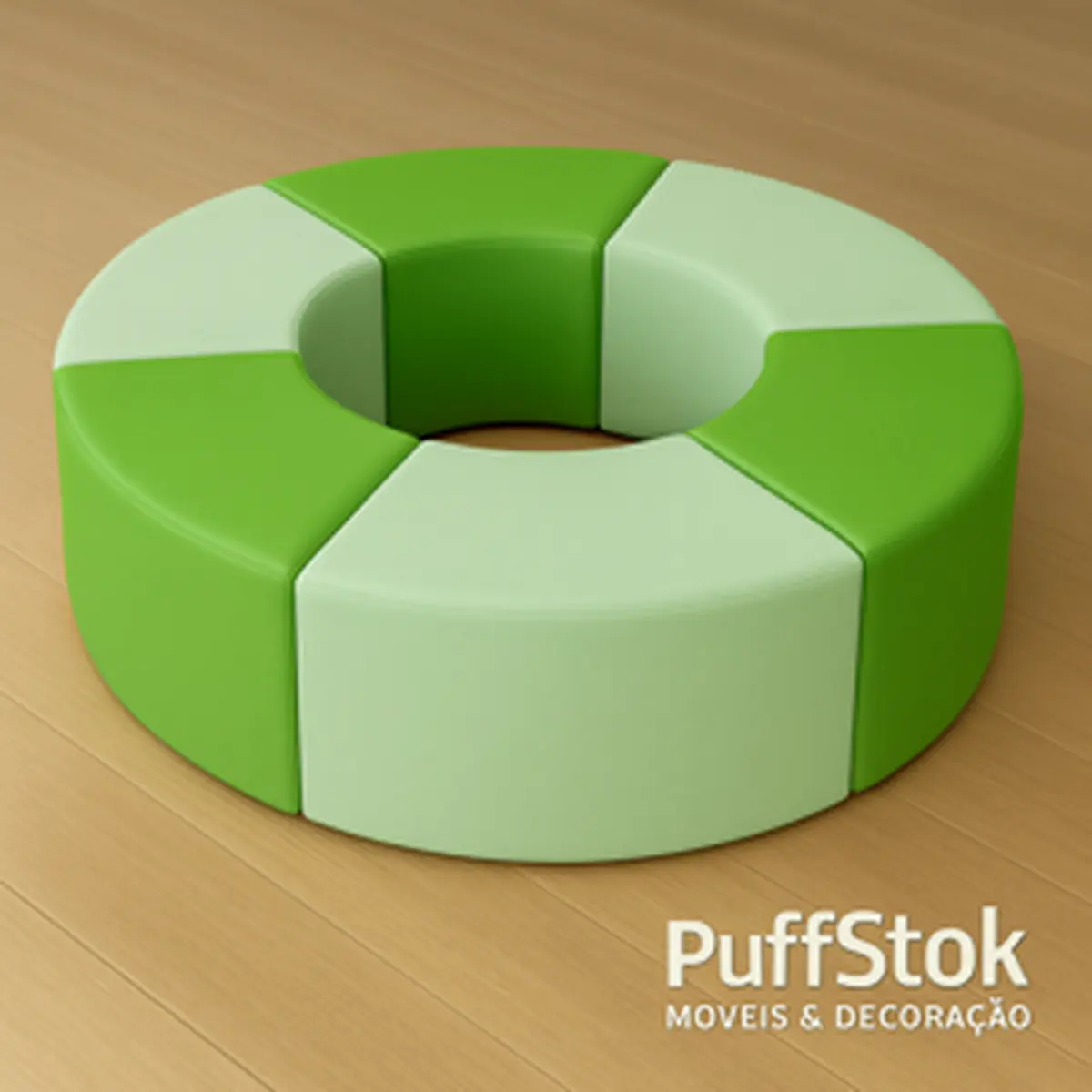Puff Circulo Arco Tons De Verde