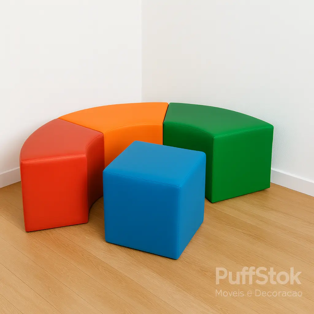 Puffs Arcos Junto Com Puff Quadrado