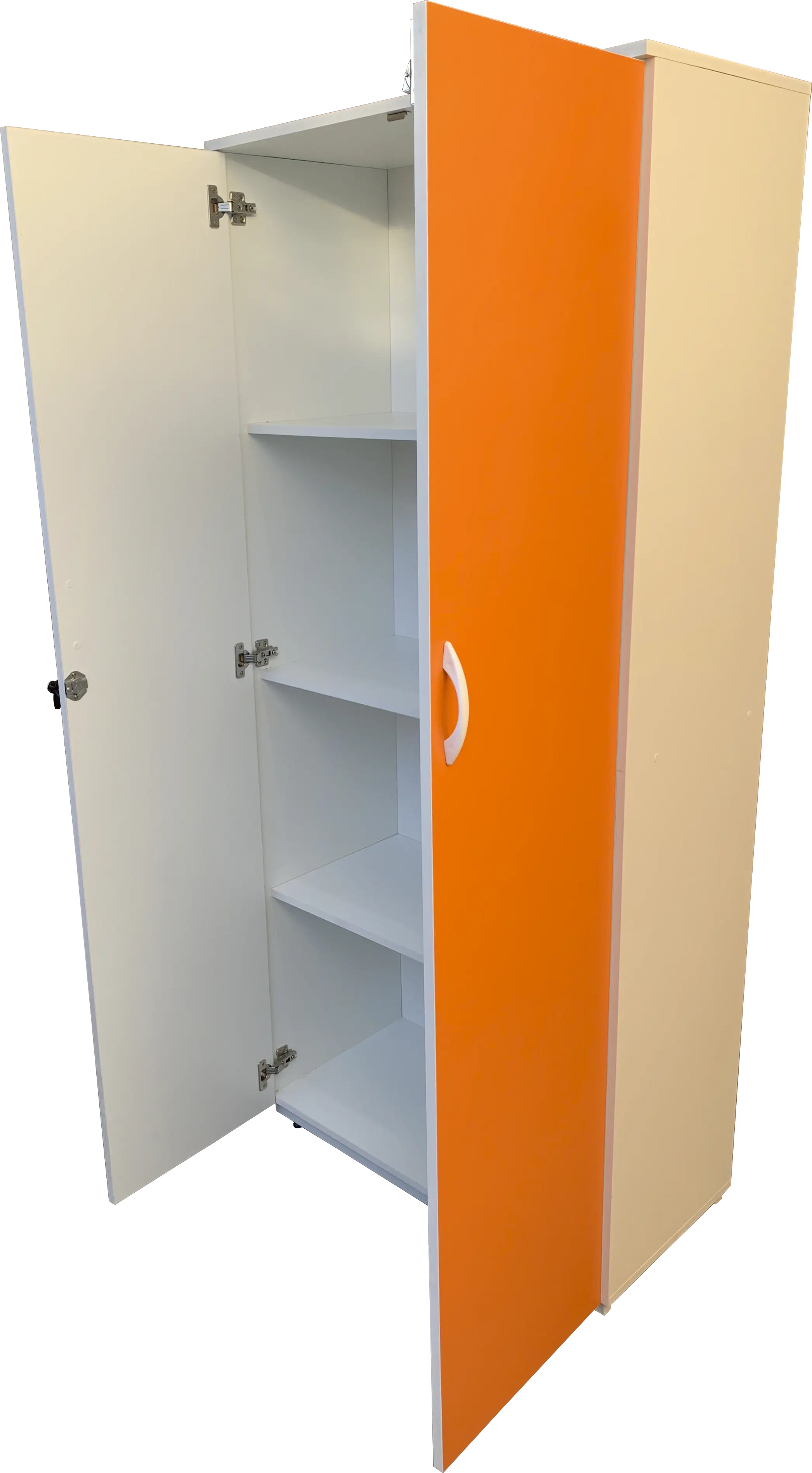 Armario Professor 180Cm Porta Laranja Aberta