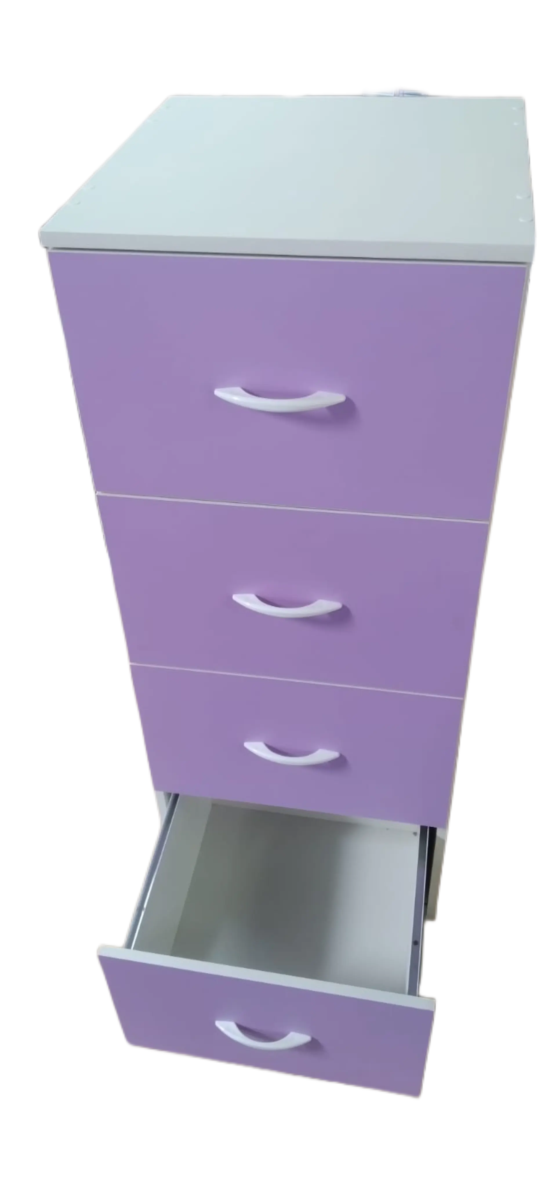 Arquivo Pasta Suspensa Branco 4 Gavetas Roxo