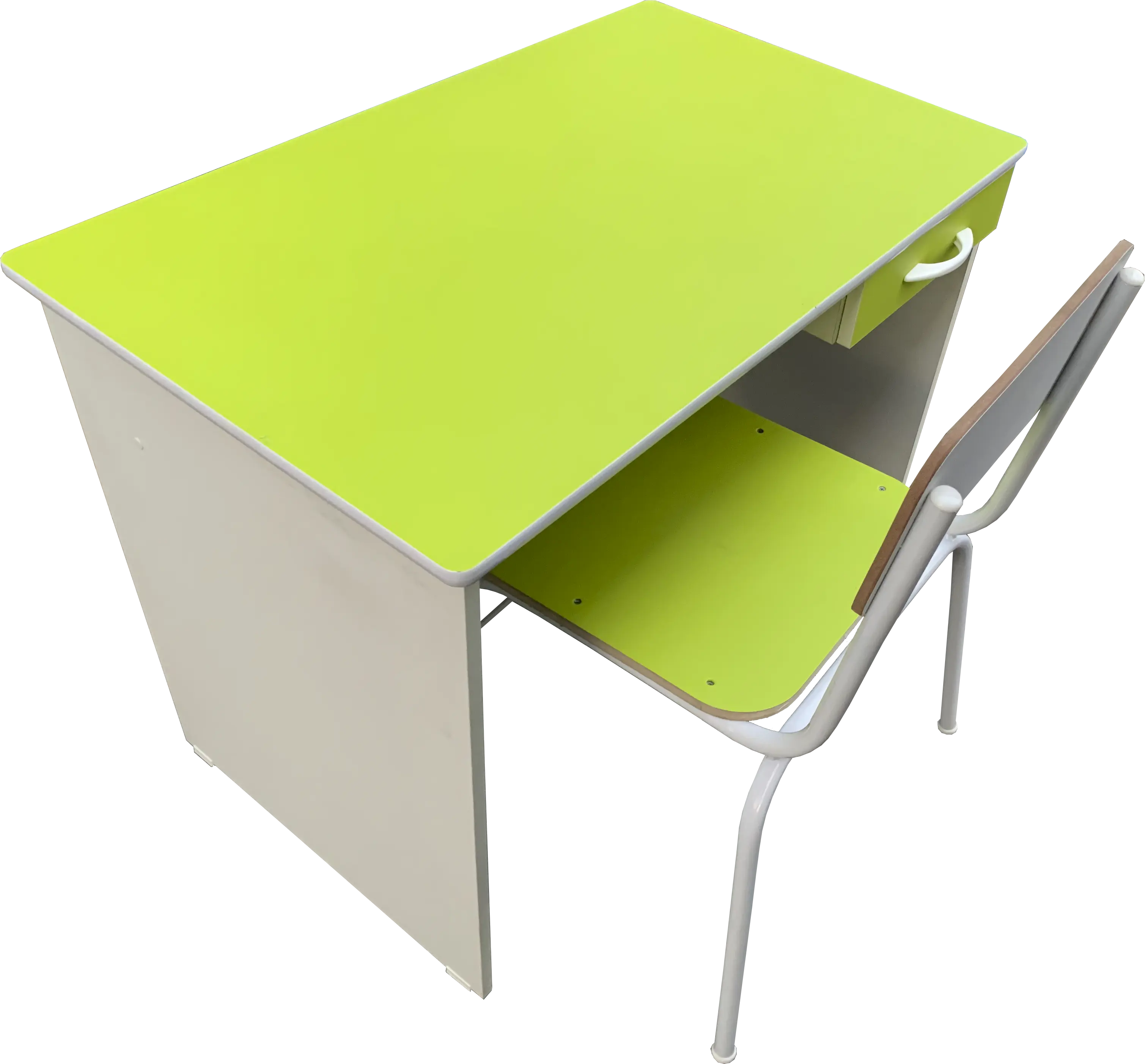 Conjunto Mesa Professor Mdf Nova Verde Limão
