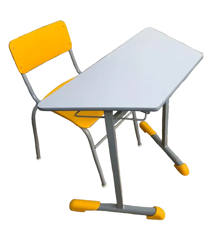 Conjunto Mesa Trapezio Amarelo Modelo 4