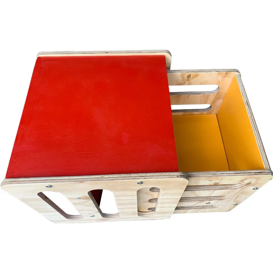 Cubo Montessori Com Tampa Vermelha Modelo 3