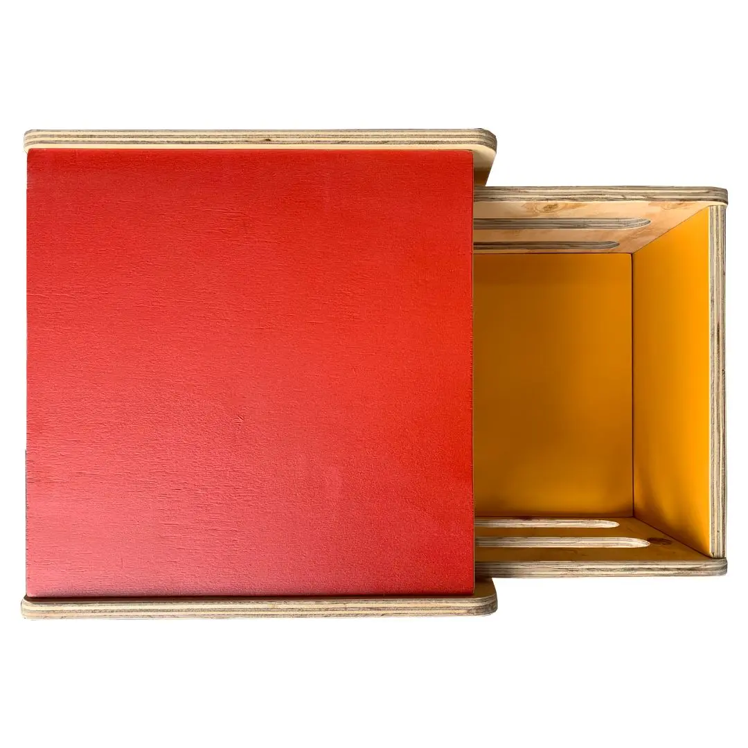 Cubo Montessori Com Tampa Vermelha Modelo 4