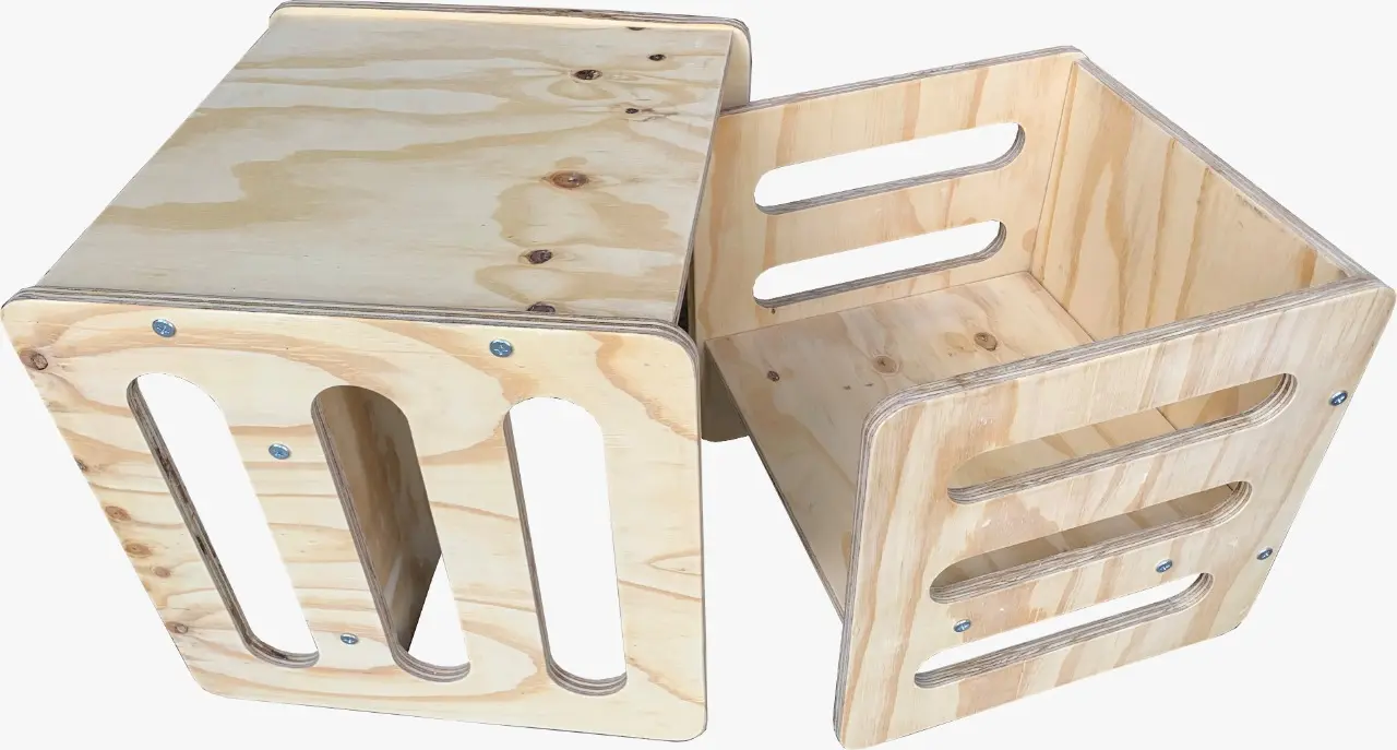Cubo Montessori De Madeira Aberto Modelo 2