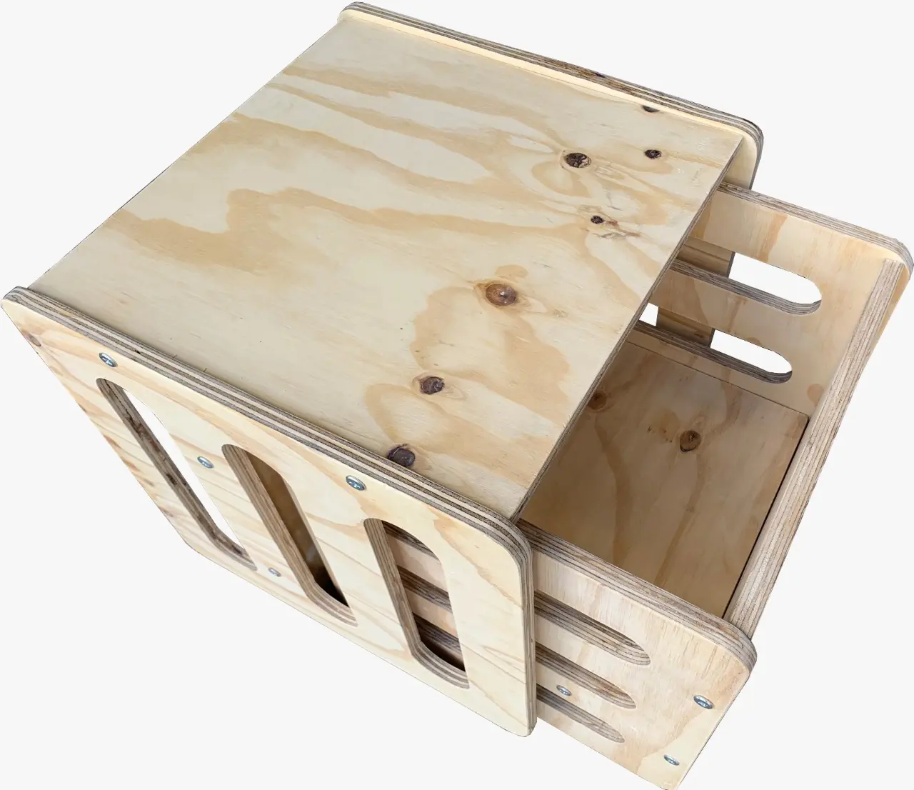 Cubo Montessori De Madeira Com Abertura