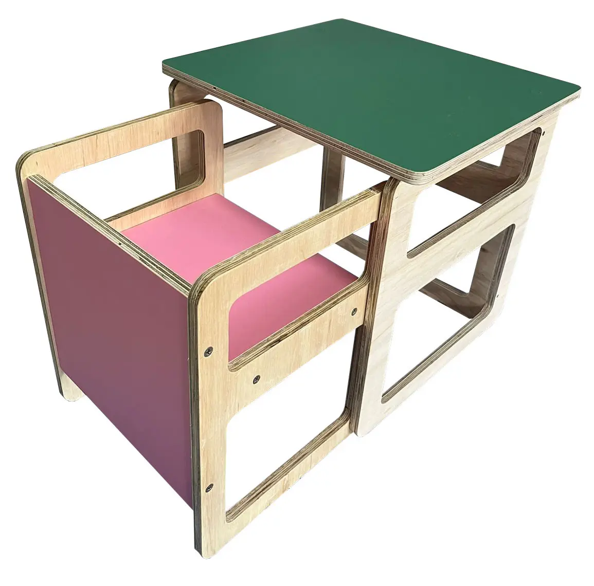 Mesa Montessori Com Cadeira Colorida Modelo 1