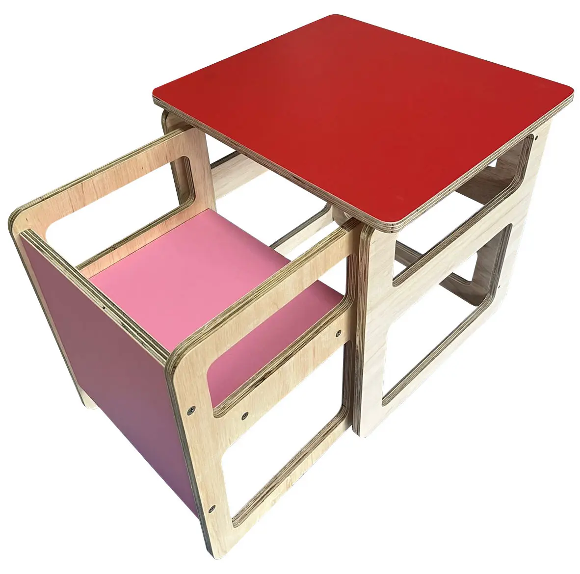 Mesa Montessori Com Cadeira Colorida Modelo 2