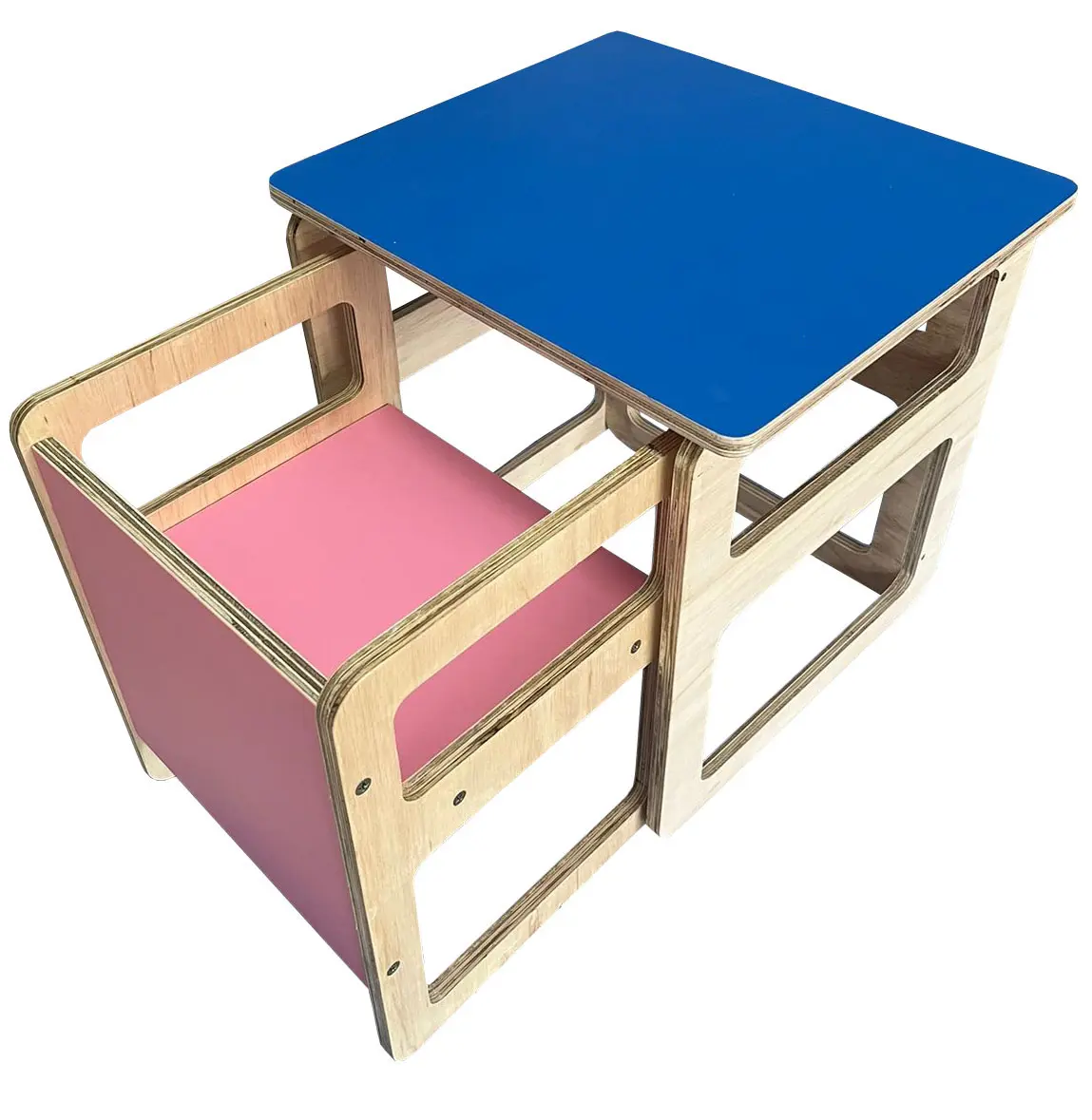 Mesa Montessori Com Cadeira Colorida Modelo 4