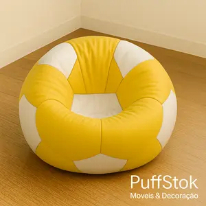 Puff Bola Futebol Amarelo