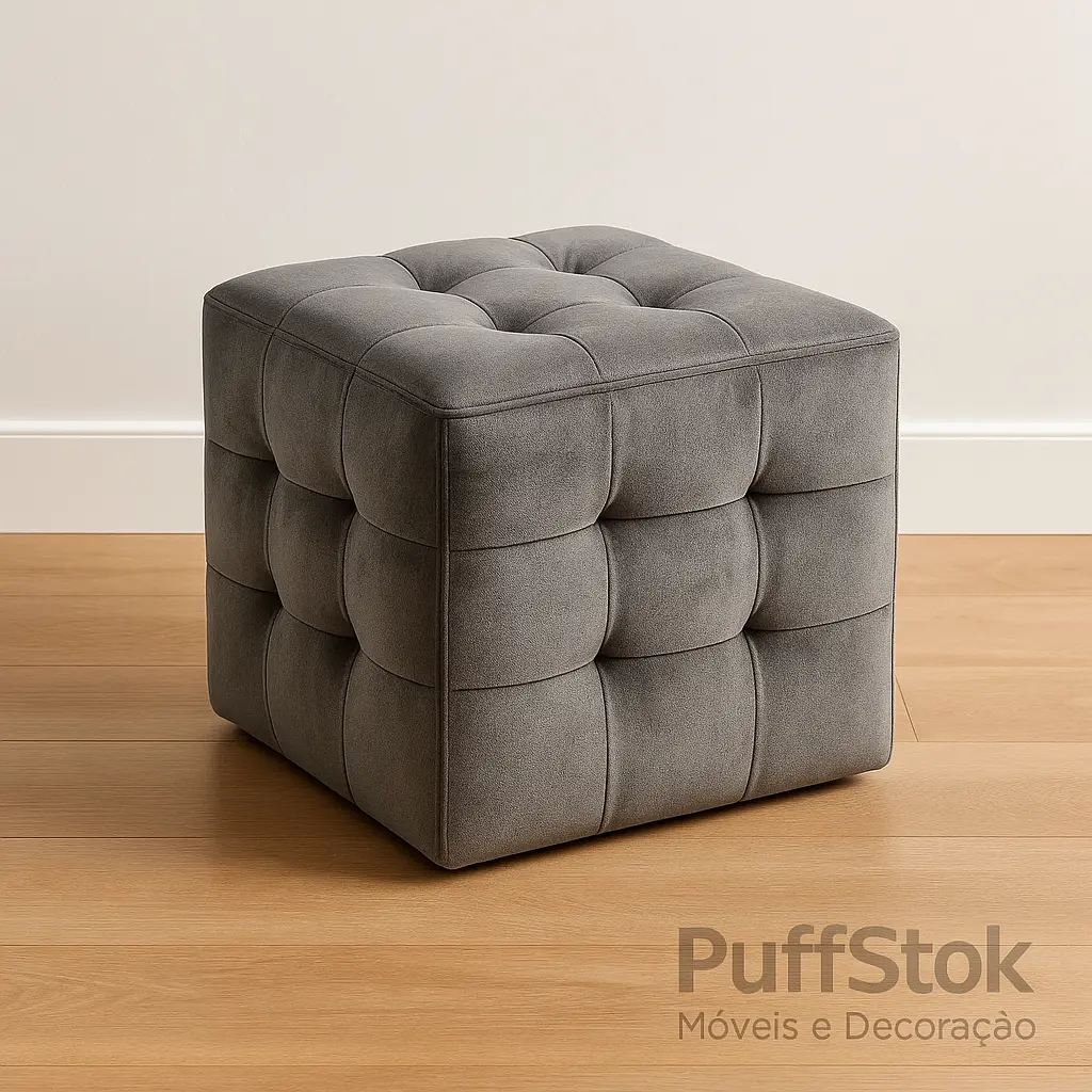 Puff Botone Cinza
