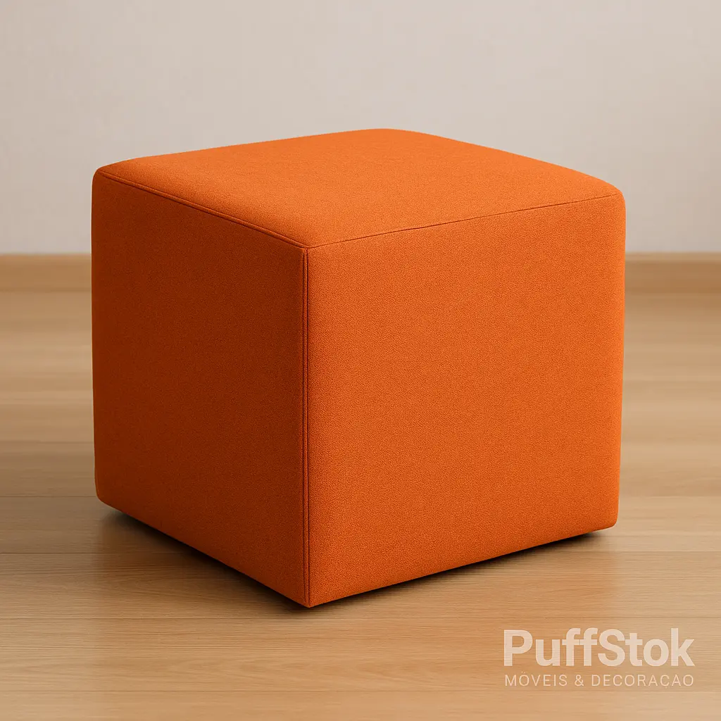 Puff Quadrado Laranja