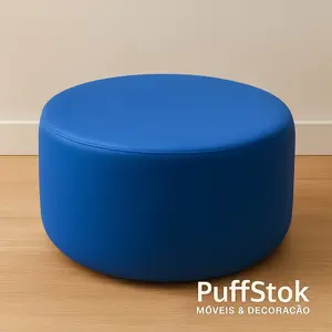 Puff Redondo Azul Reto