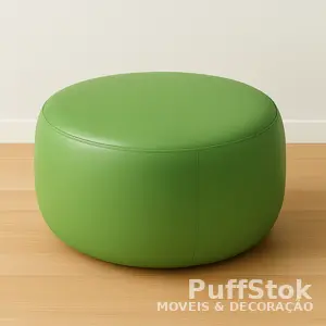 Puff Redondo Verde Curvado