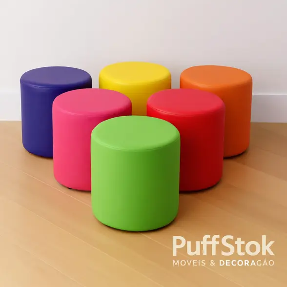 Puffs Redondos Padrao Coloridos