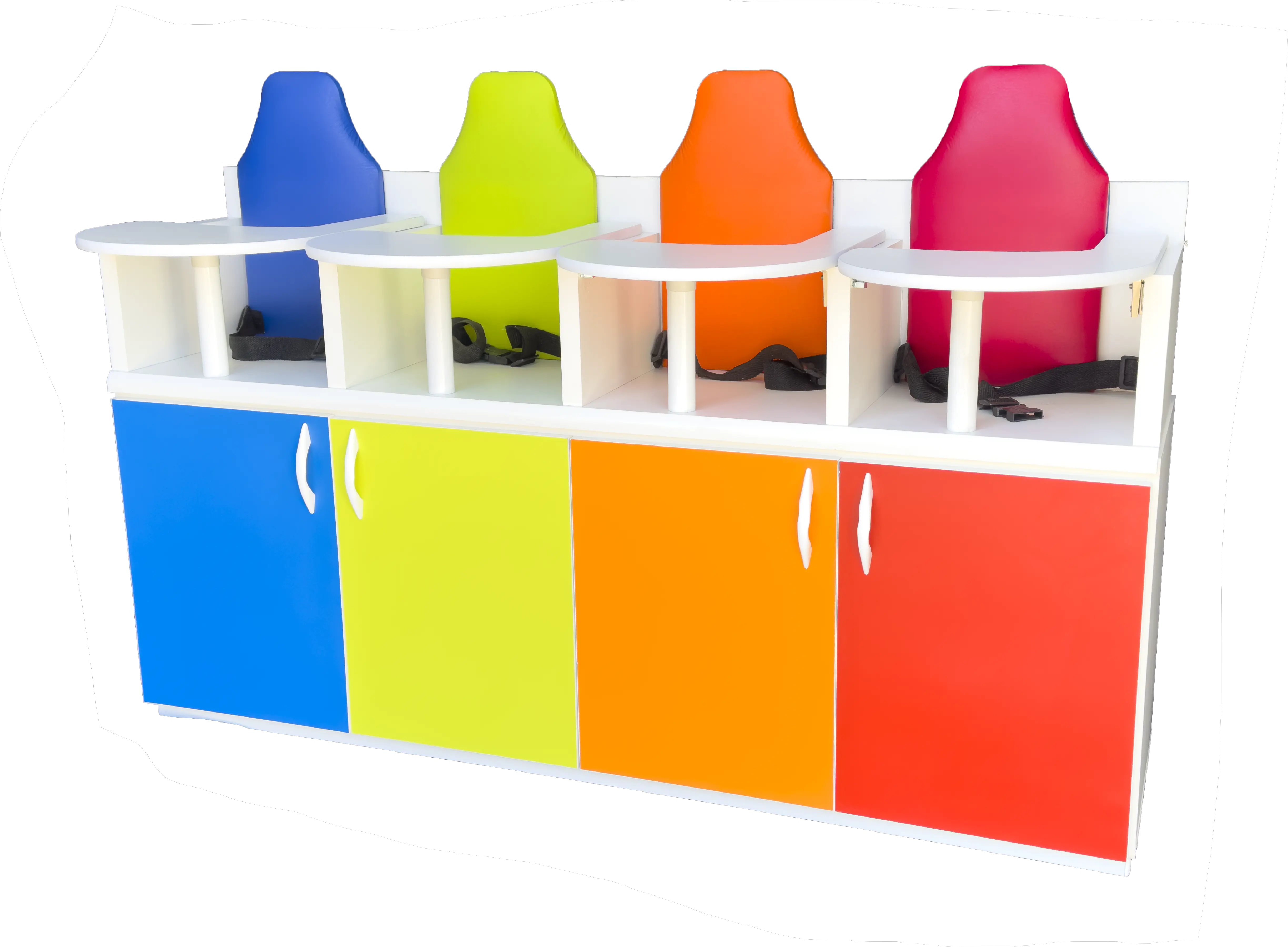 Modulo De Alimentacao 4 Lugares Com Armario Colorido Frontal 1