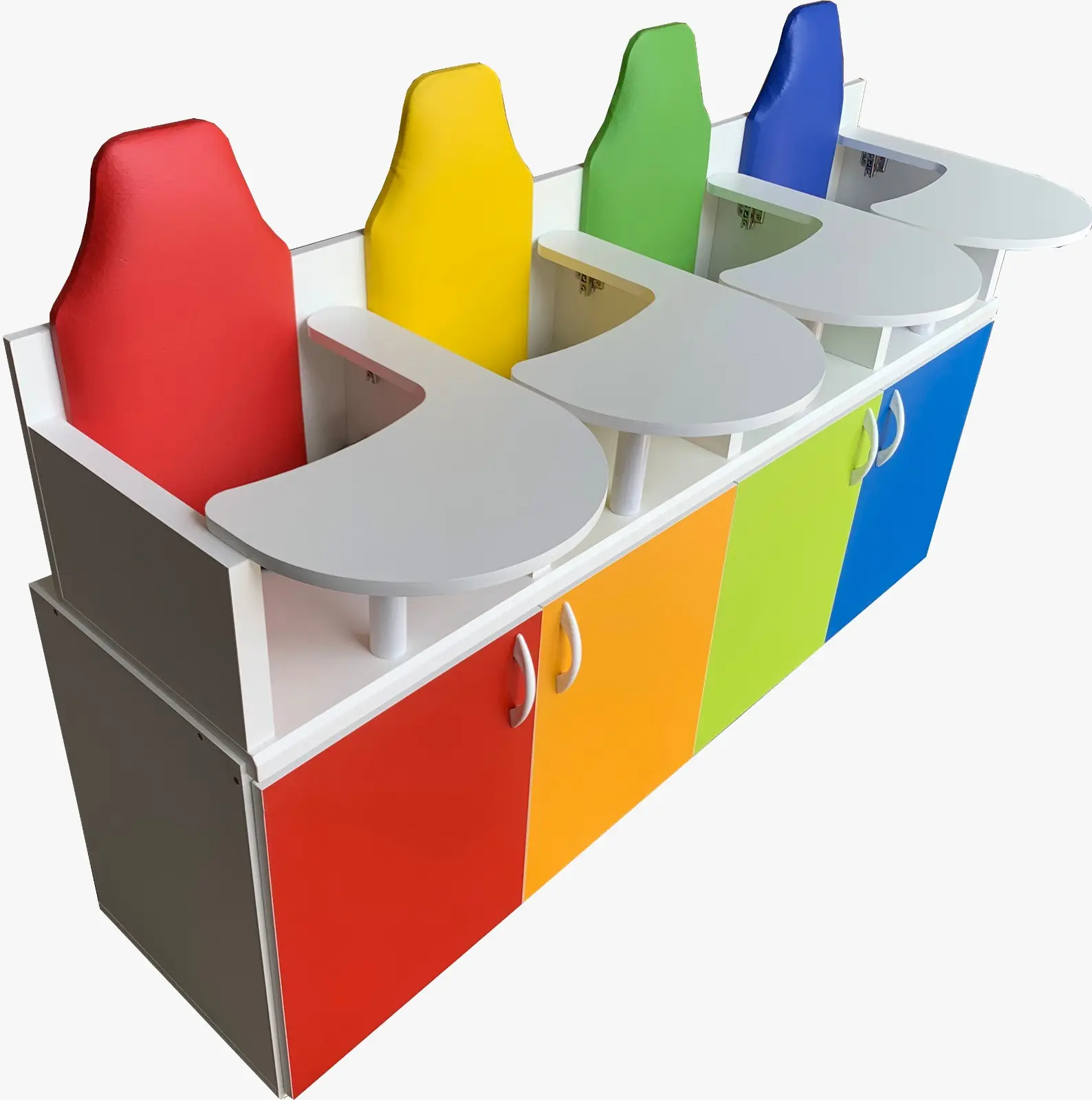 Modulo De Alimentacao 4 Lugares Com Armario Colorido Perspectiva