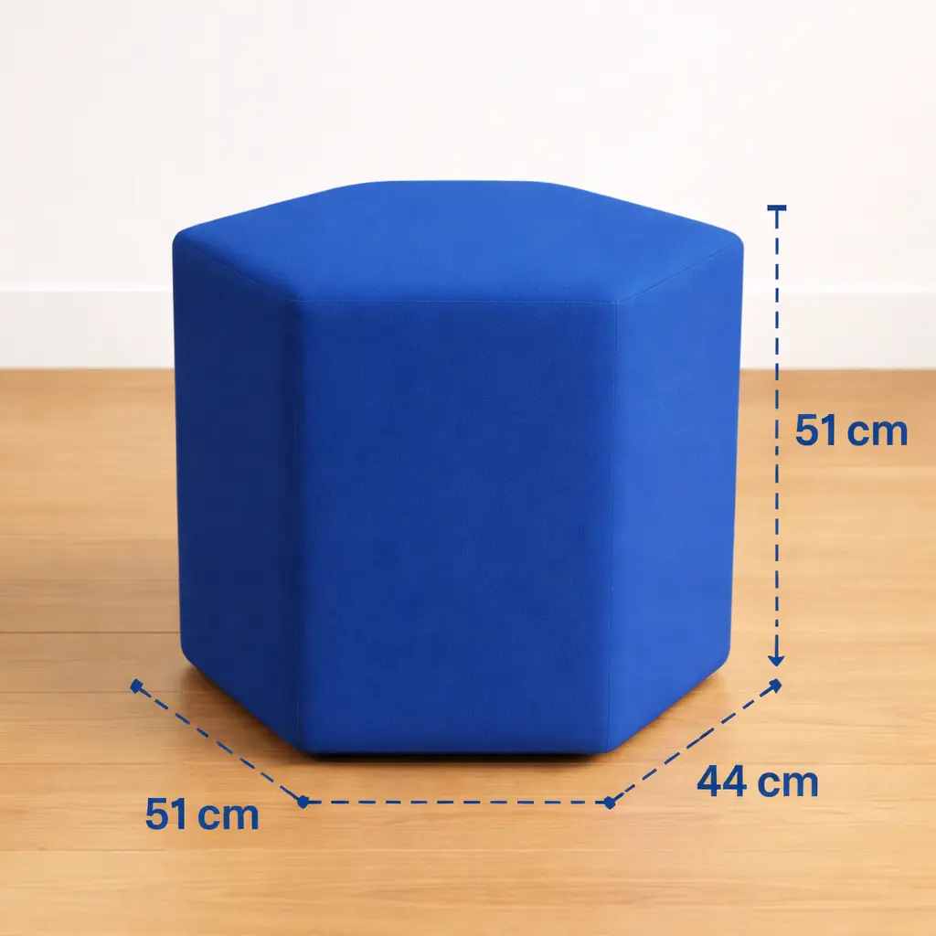 Puff Azul Sextavadol Medidas