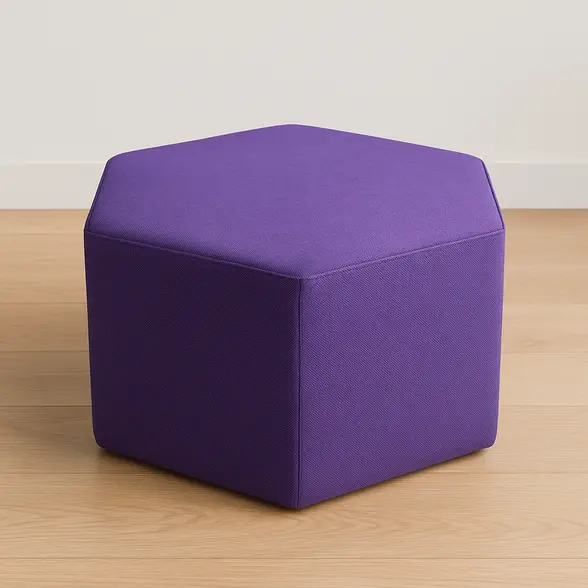 Puff Sextavado Roxo