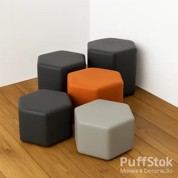 Puffs Hexagonais Tamanhos