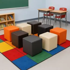 Puffs Quadrados Em Escolas