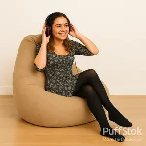 Puff pera grande cheio, resistente e confortável da PuffStok