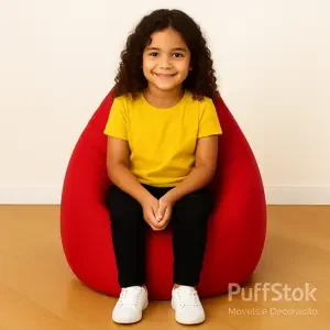 Puff pera infantil com enchimento, seguro e confortável da PuffStok