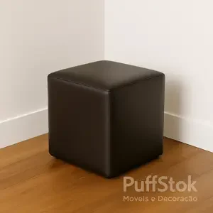 Puff quadrado preto preço minimalista da PuffStok