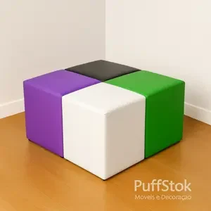Conjunto puff PuffStok Aluguel de Pufe quadrados coloridos para aluguel de puffs e com entrega para todo Brasil e direto da fábrica