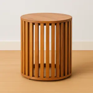 Fábrica de puff redondo estrutura de madeira resistente e acabamento sofisticado